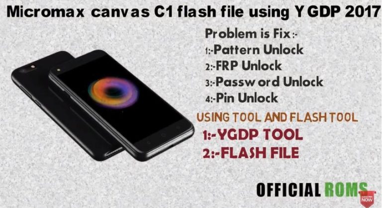 Micromax canvas C1 flash File using by YGDP tool 2024