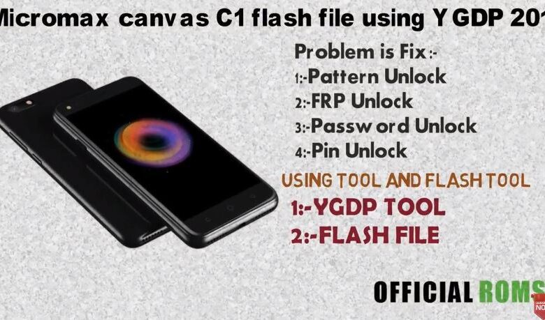 Micromax canvas C1 flash File using by YGDP tool 2024