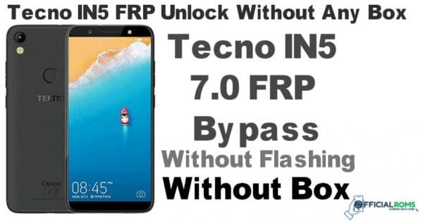 Tecno In 5 frp lock bypass/reset done without box