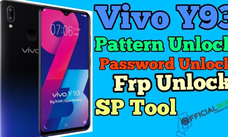 Vivo Y93 FRP Lock Remove Password, Pattern Unlock SP Tool