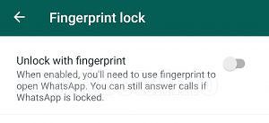WhatsApp Receives Fingerprint Unlock Feature apk Download