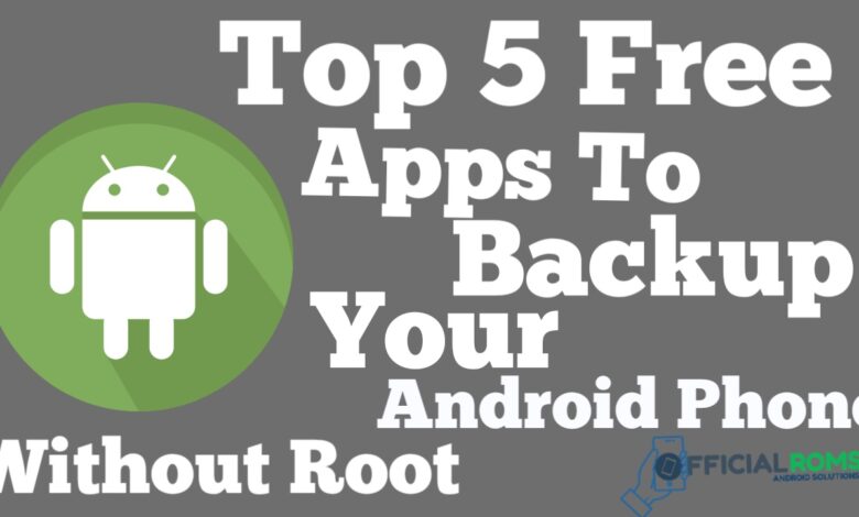 Top 5 Free Apps to backup android without root