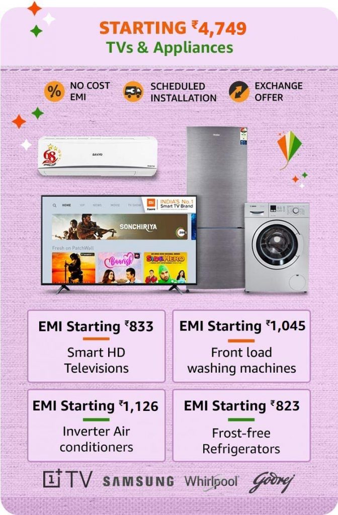 Amazon Great indian sale 20 Republic Day Sale 2020 Tv And Appliances