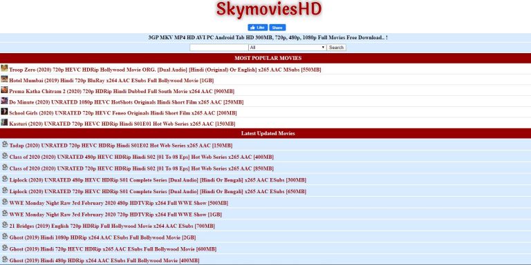 Skymovies 2020 – Latest Hollywood, Bollywood Movies & Series