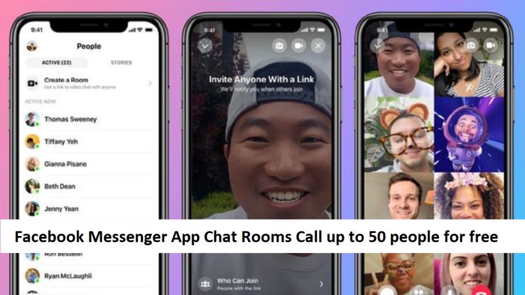 Facebook Messenger App Chat Rooms Call up to 50 people for free