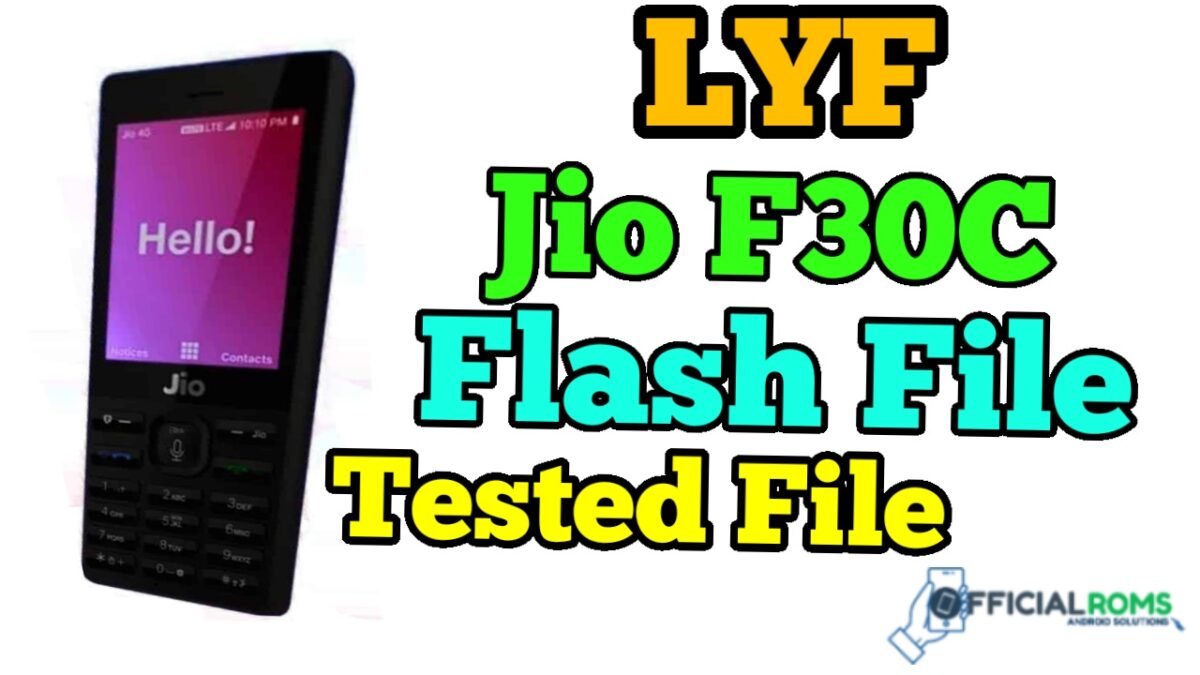 LYF Jio F30c Flash File Tested Working 100% 