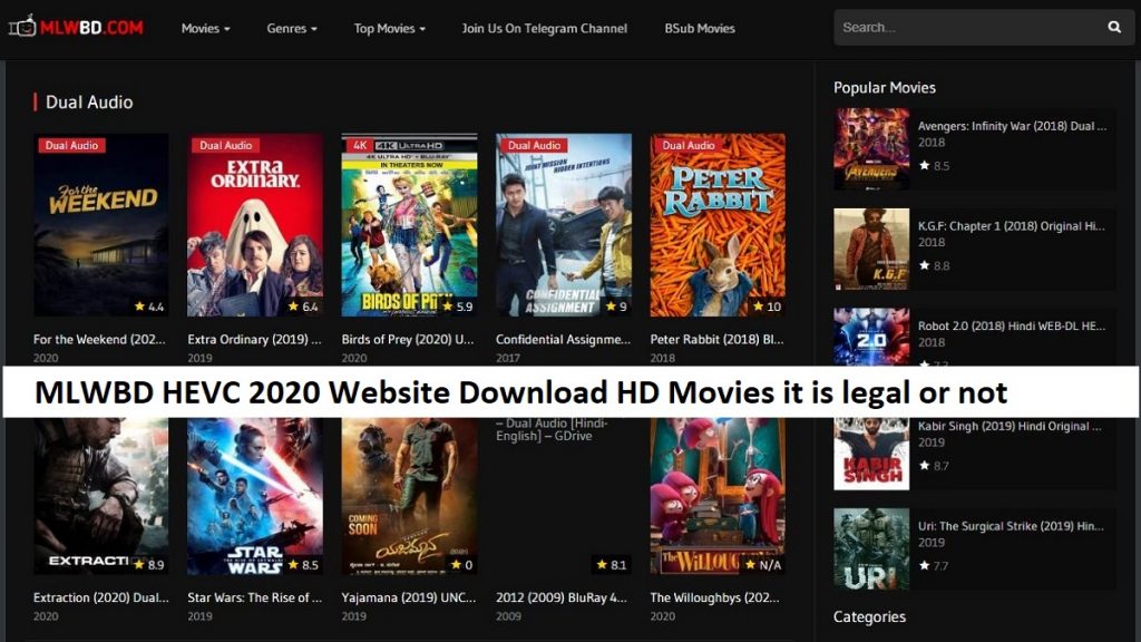 MLWBD HEVC 2020 Website Download HD Movies it is legal or not