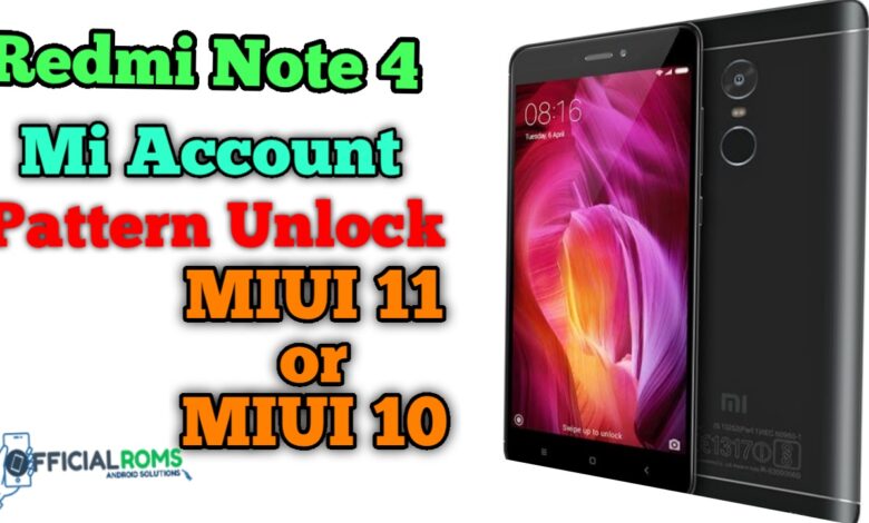 Redmi Note 4 MI Account & Pattern Remove MIUI Without Dongle