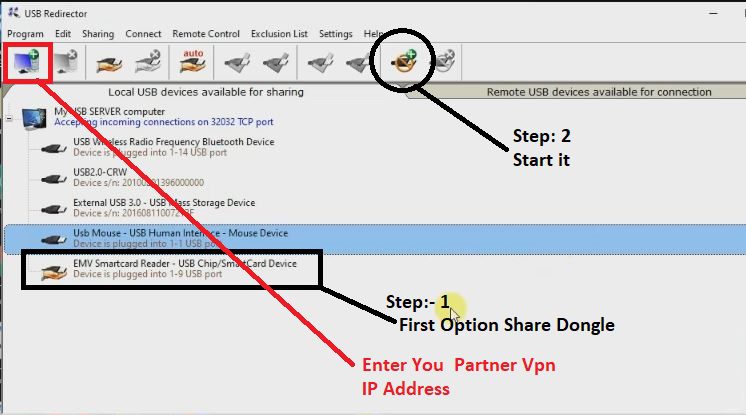 USB Redirector with Teamviewer for share dongle box