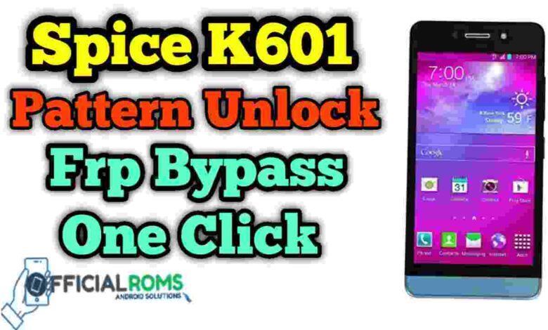 Spice K601 Pattern & Frp Unlock Using Sp Tool Without Flash