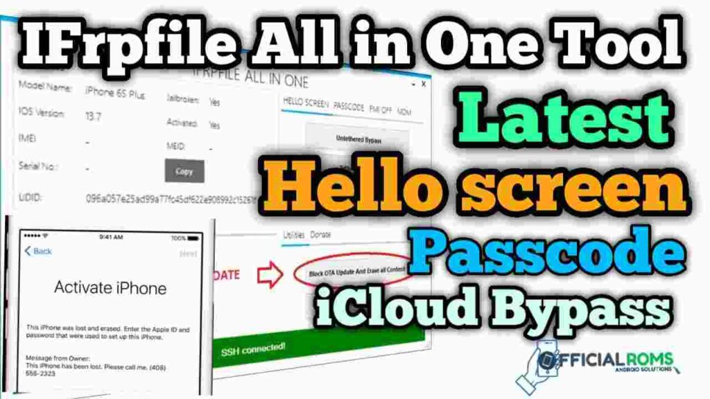 iFrpfile All In One Tool AIO V2.6 Free Tool iCloud Bypass 13 & 14.6