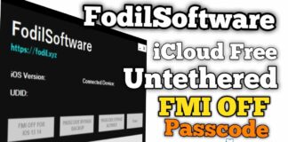 FodilSoftware iCloud Free Untethered Bypass FMI OFF Passcode