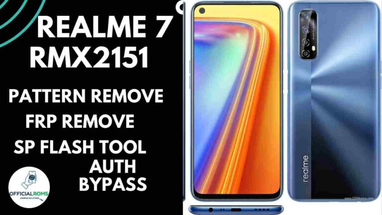 Realme 7 RMX2151 Pattern Unlock offline Using SP Flash Tool