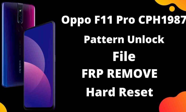 Oppo F11 Pro CPH1987 Pattern Unlock File Using SP Flash Tool