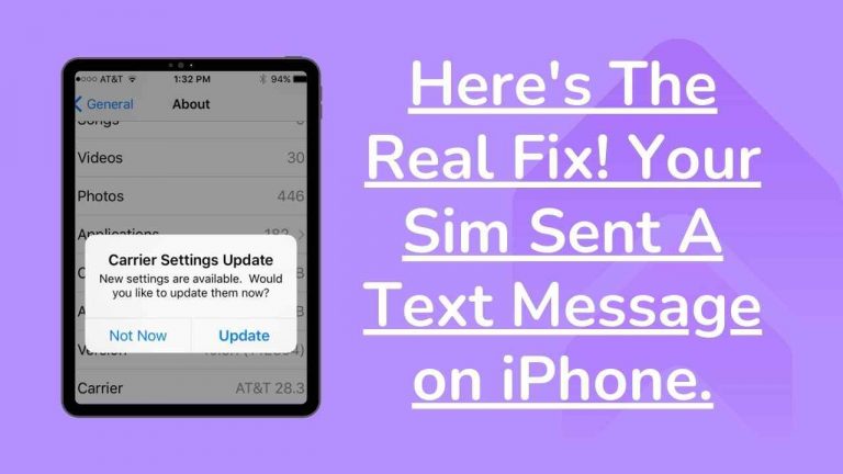 Here's The Real Fix! Your Sim Sent A Text Message on iPhone.
