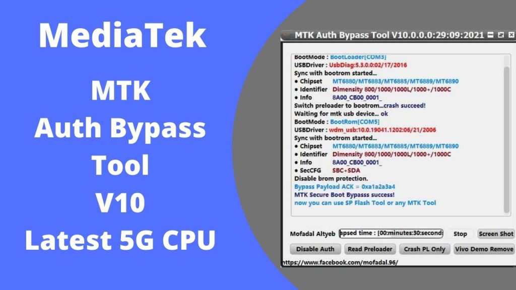 MTK Auth Bypass Tool V103 Latest 5G CPU 