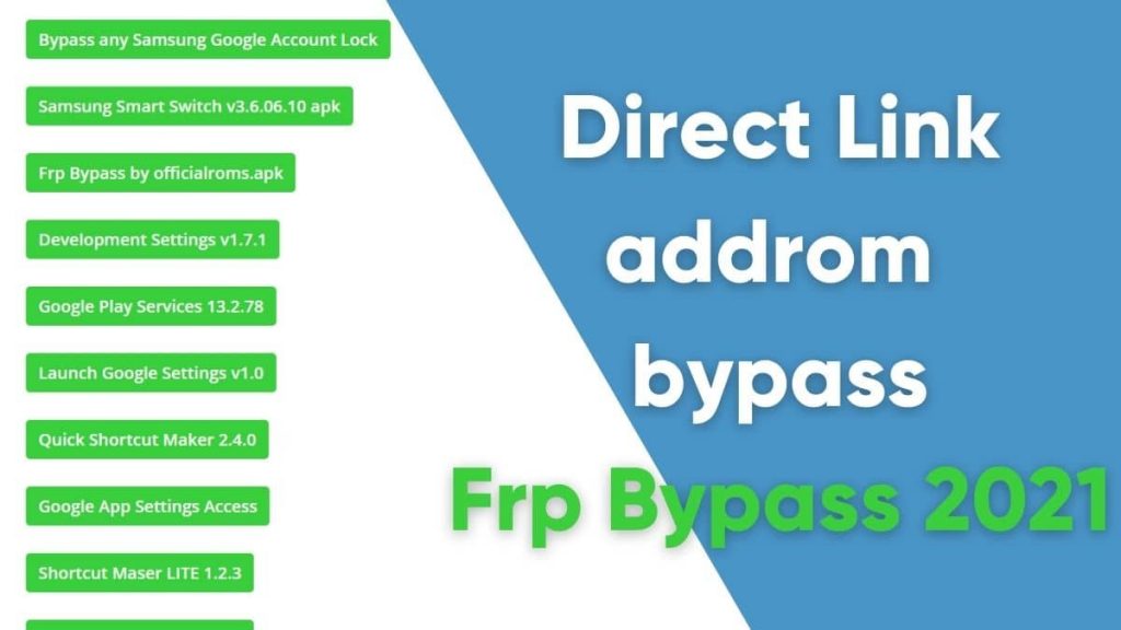 Direct Link addrom bypass Frp Bypass 2021