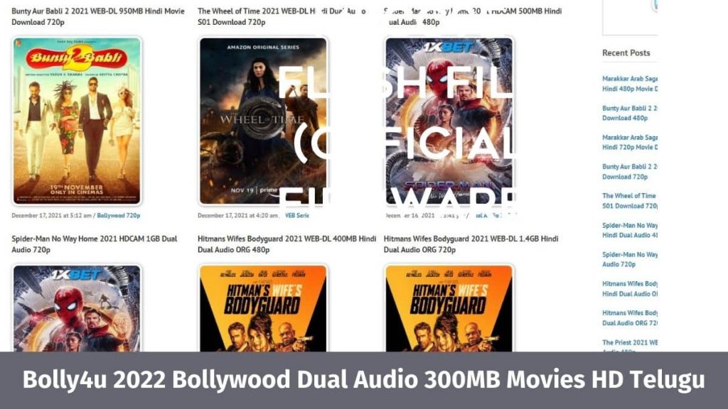 Bolly4u 2022 Bollywood Dual Audio 300MB Movies HD Telugu