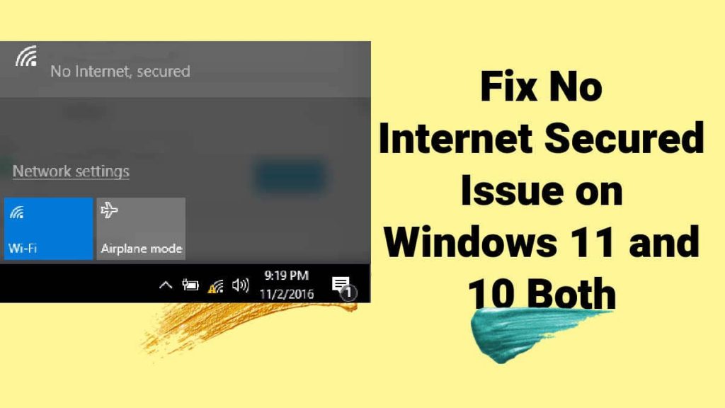 Fix No Internet Secured Issue on Windows 11 and 10 Both