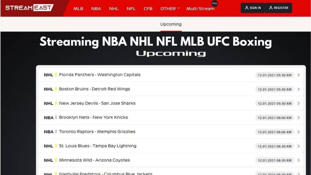 StreamEast Formula 1 Streams Sports steameast NBA NHL NFL MLB UFC Boxing
