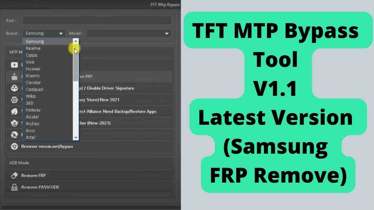 tek başına etkinleştirme ozan  TFT MTP Bypass Tool V1.2 Latest Version (Samsung FRP Remove)