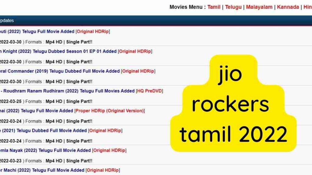 Latest Movies Leaked by Jio Rockers 2022
