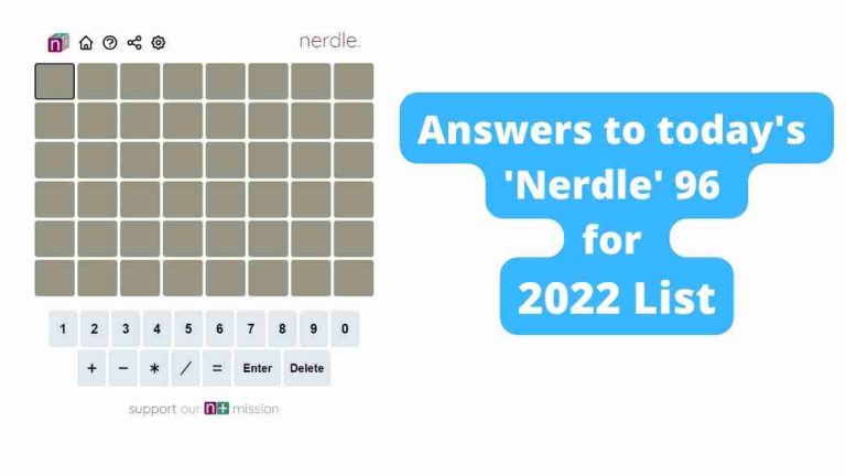 Answers to today's 'Nerdle' 96 for April 29, 2022: Hints and Solutions