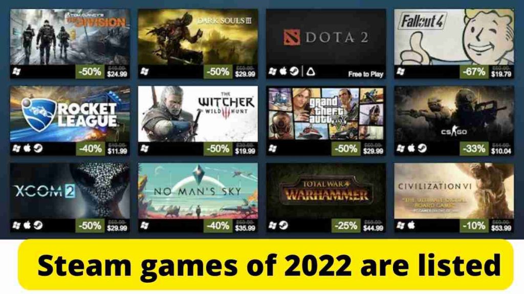 The best-selling Steam games of 2022 are listed here.