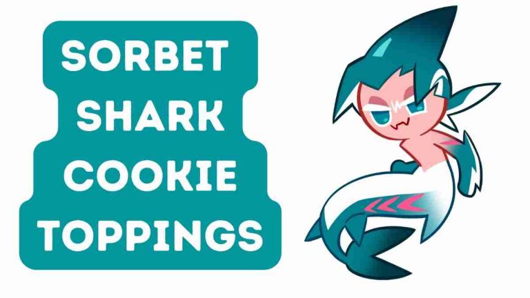 Sorbet shark cookie toppings: Cookie Run Kingdom