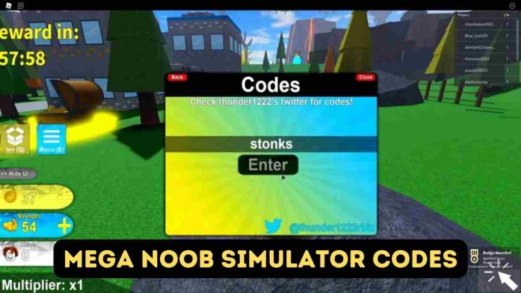 mega noob simulator codes