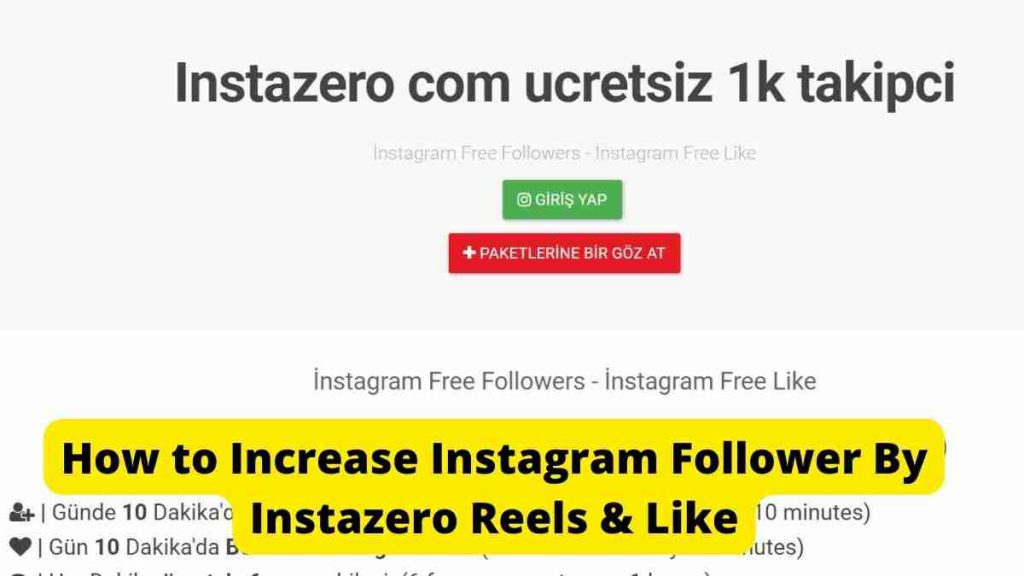 How to Increase Instagram Follower By Instazero Reels & Like
