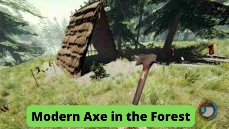 Modern Axe in the Forest