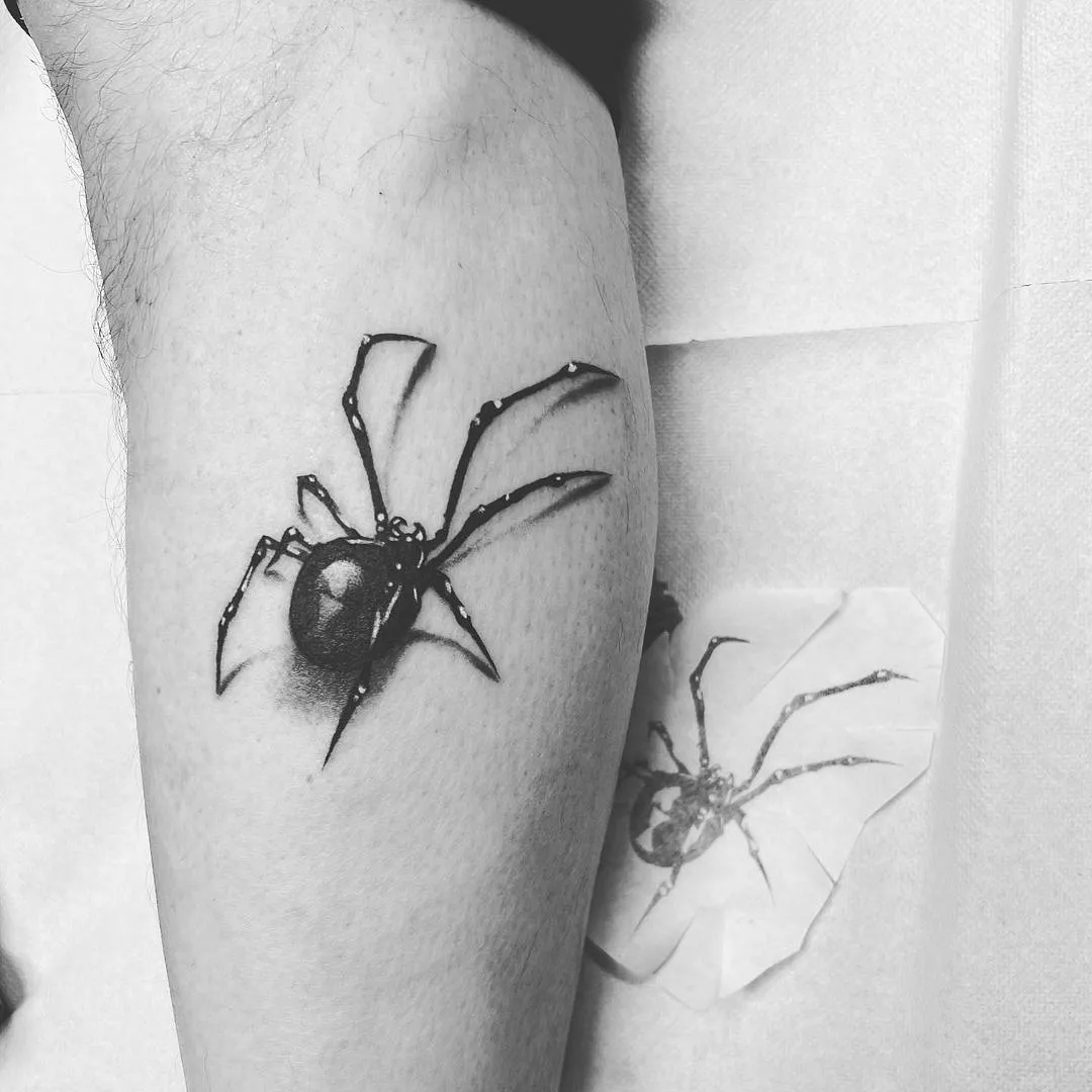 Black widow spider tattoo 37