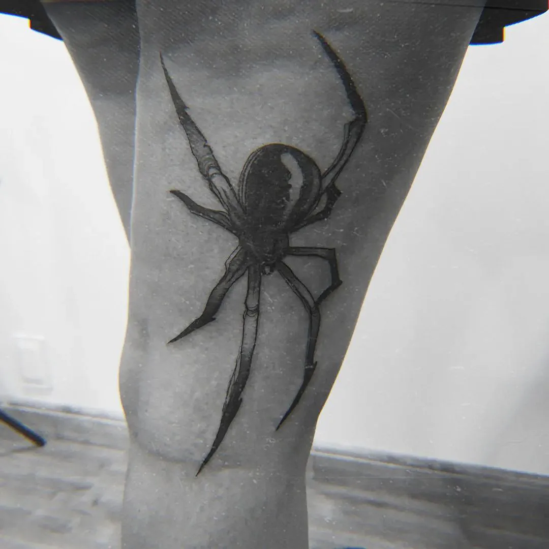 Black widow spider tattoo 23