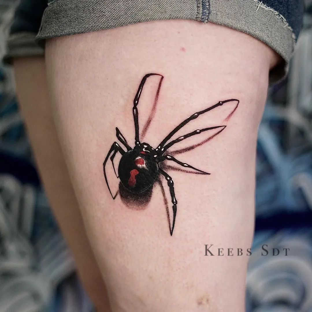 Black widow spider tattoo 22