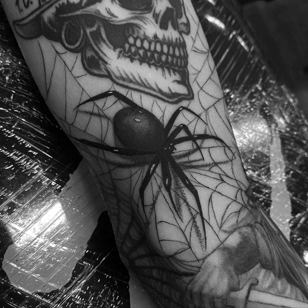 Black widow spider tattoo 18