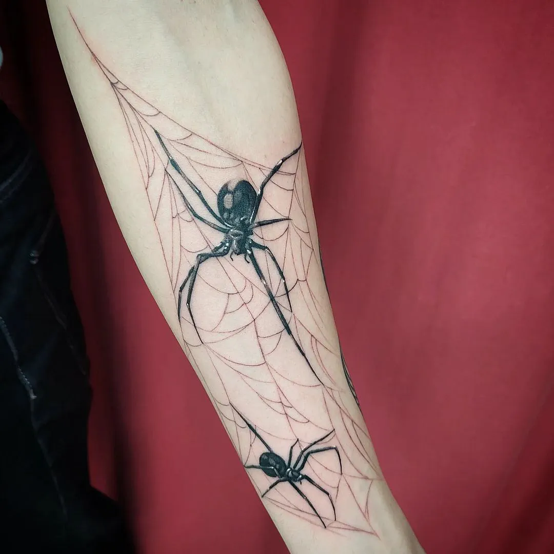 Black widow spider tattoo 15