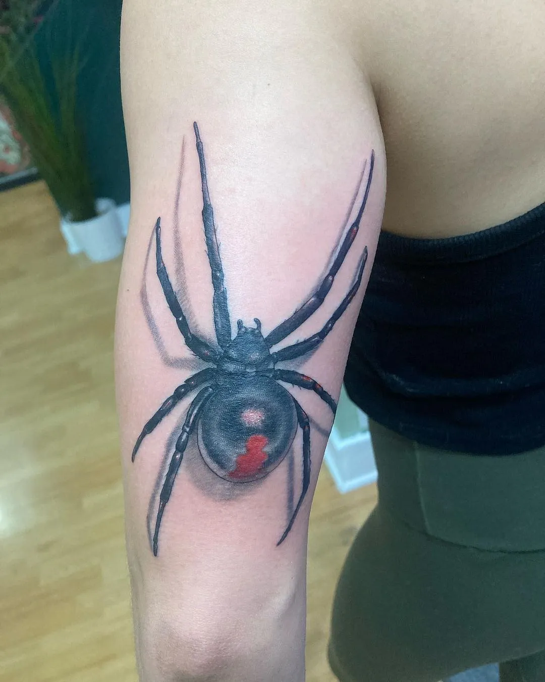 Black widow spider tattoo 14