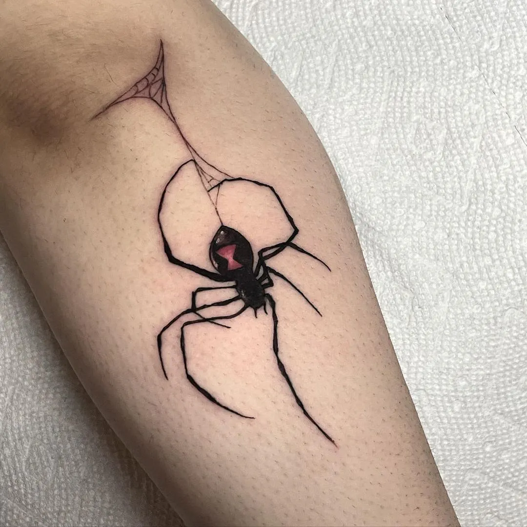 Black widow spider tattoo 9