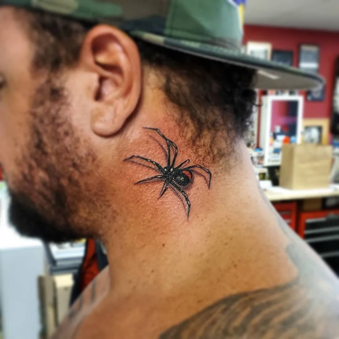 Black widow spider tattoo 10