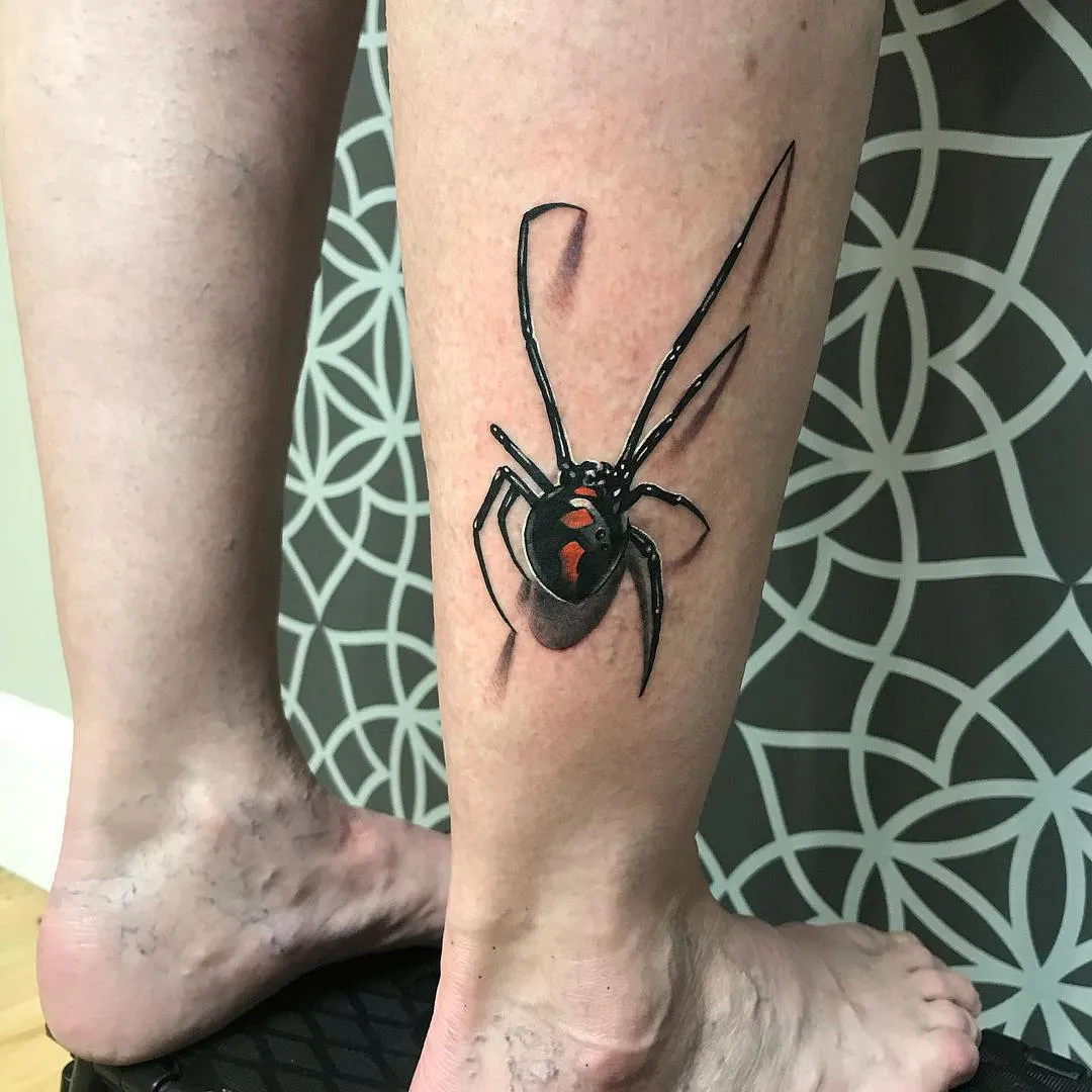 Black widow spider tattoo 6