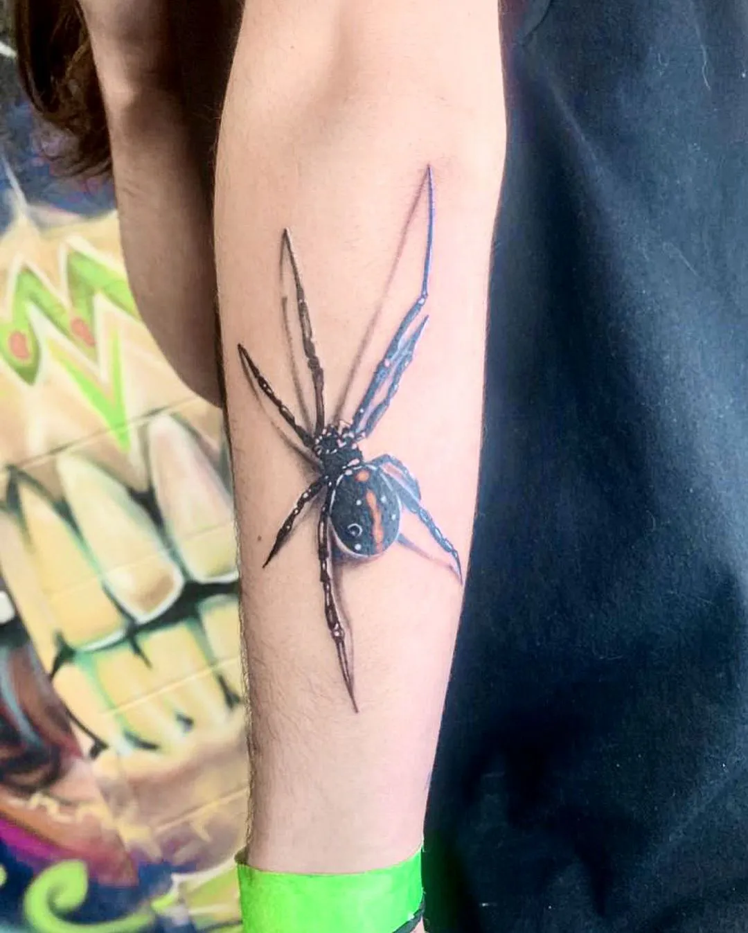 Black widow spider tattoo 1