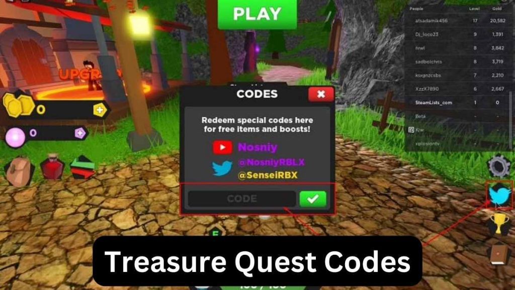Treasure Quest Codes