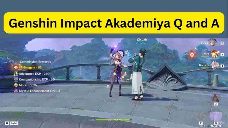 Genshin Impact Akademiya Q and A