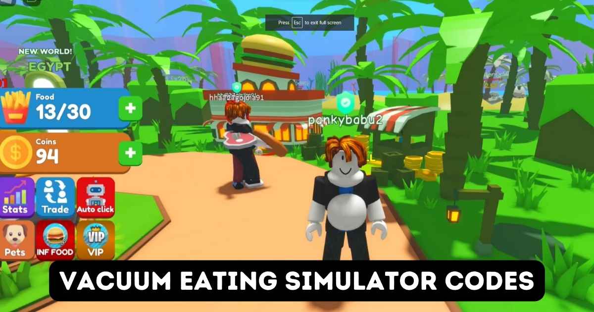 Working Vacuum Eating Simulator Codes (August 2025) 1 Vacuum Eating Simulator Codes