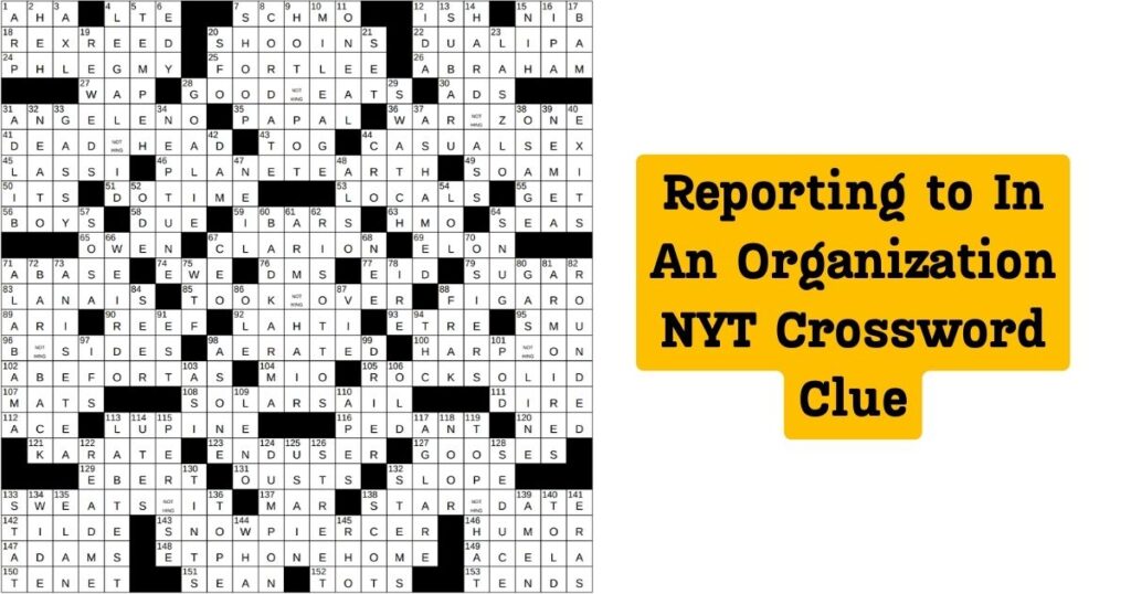 Reporting to In An Organization NYT Crossword Clue Answer 1 Reporting to In An Organization NYT Crossword Clue