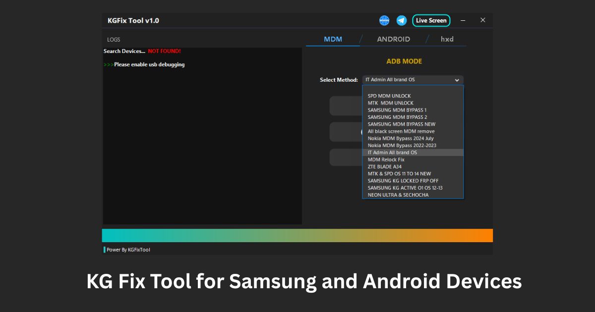 KG Fix Tool for Samsung and Android Devices: Unlock MDM 1 KG Fix Tool for Samsung and Android Devices
