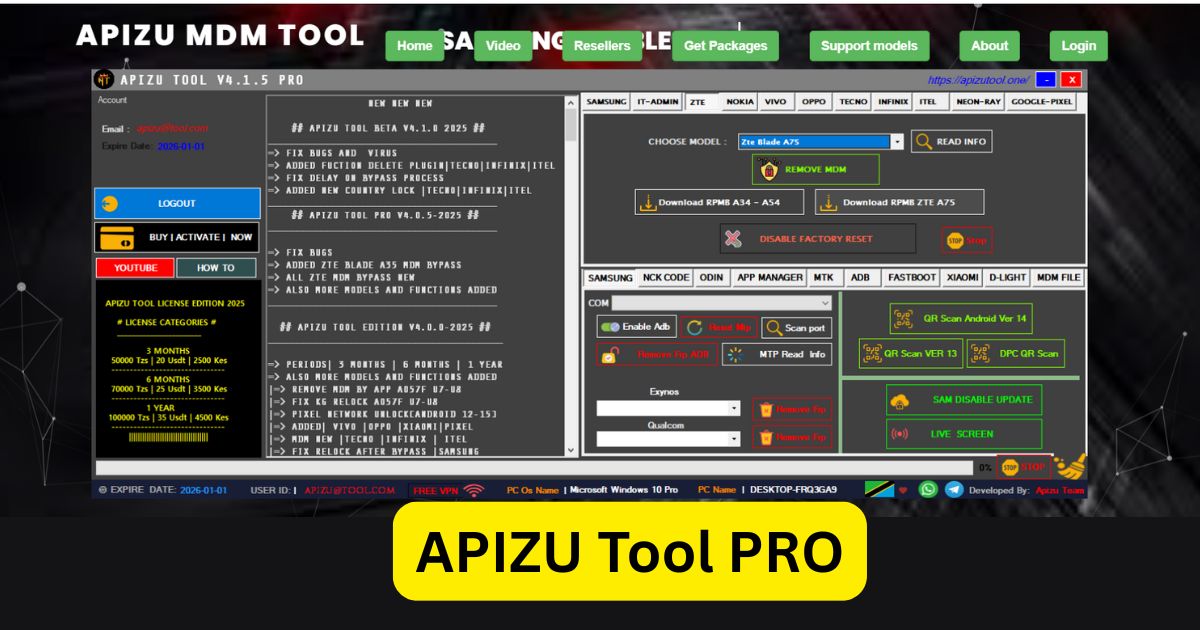 APIZU Tool V4.1.5 PRO: All-in-One Android Unlocking Tool 3 APIZU Tool PRO